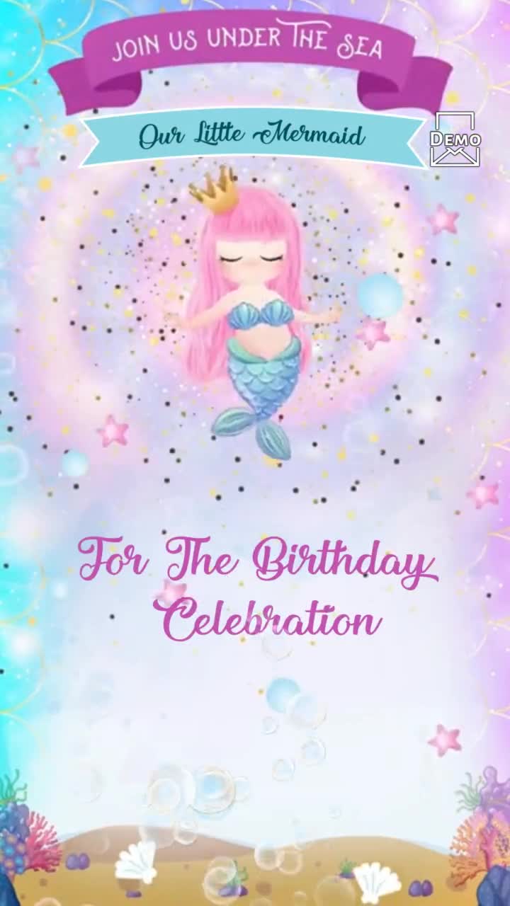 Mermaid theme Birtdhay video
