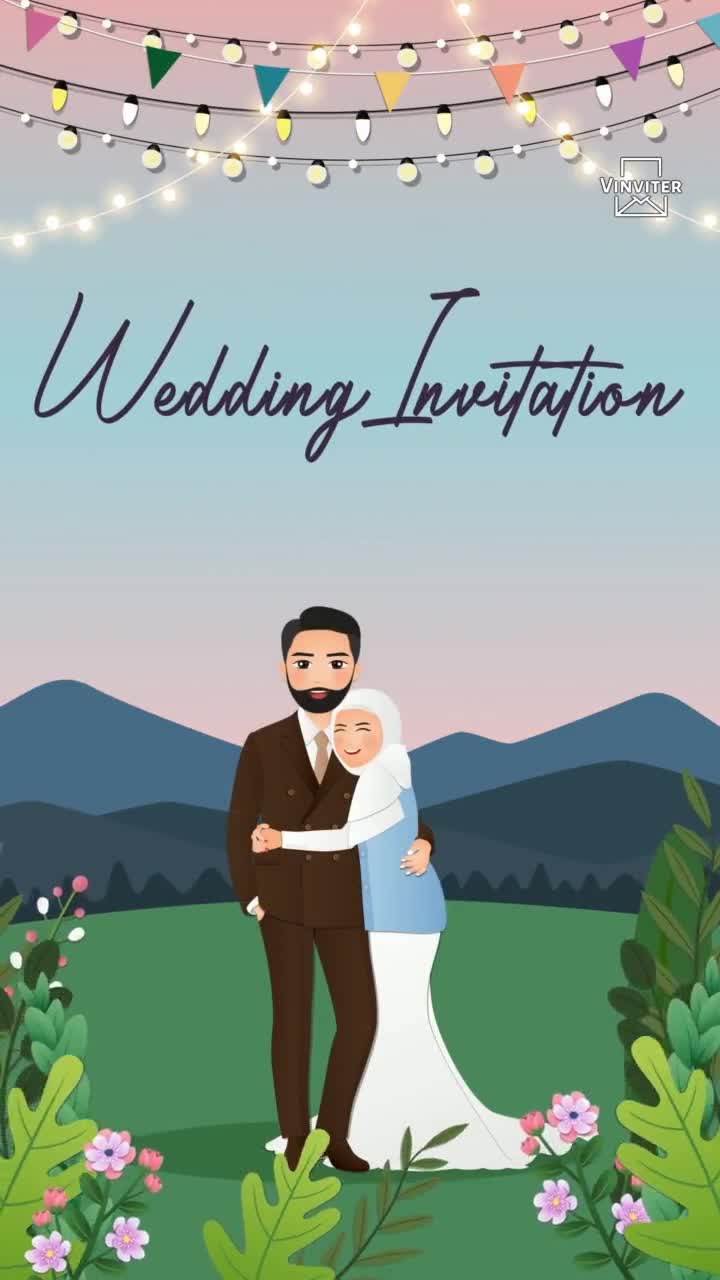 Muslim Theme Wedding Invitation_1179