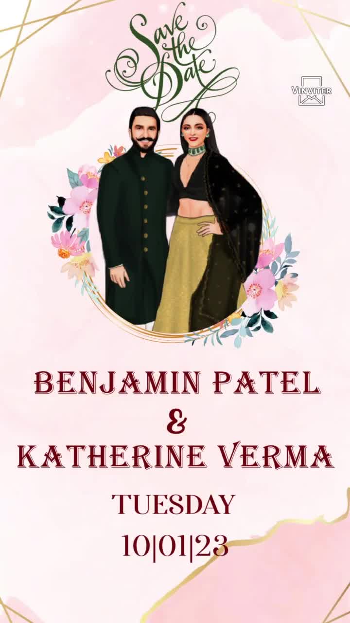 Wedding invitation caricature