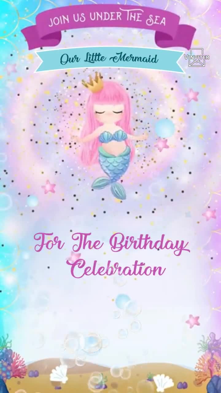 Mermaid theme Birtdhay video