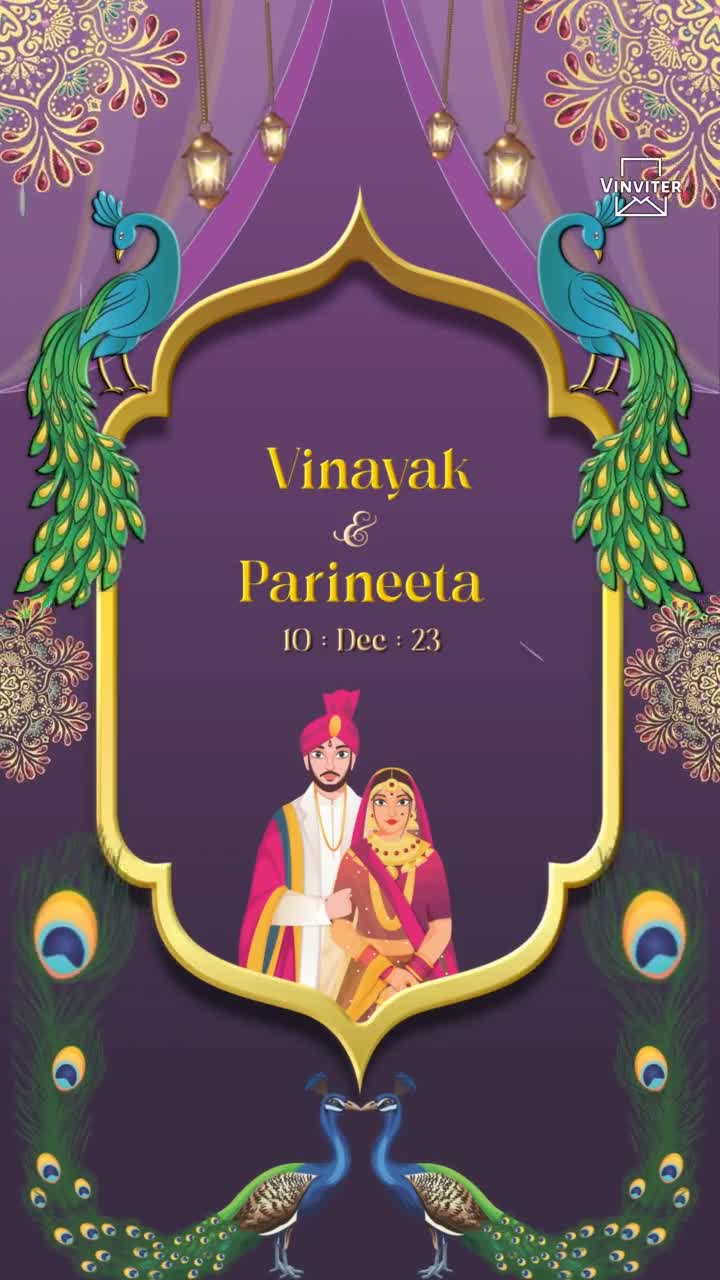 Wedding Invitation in Peacock Design_1173
