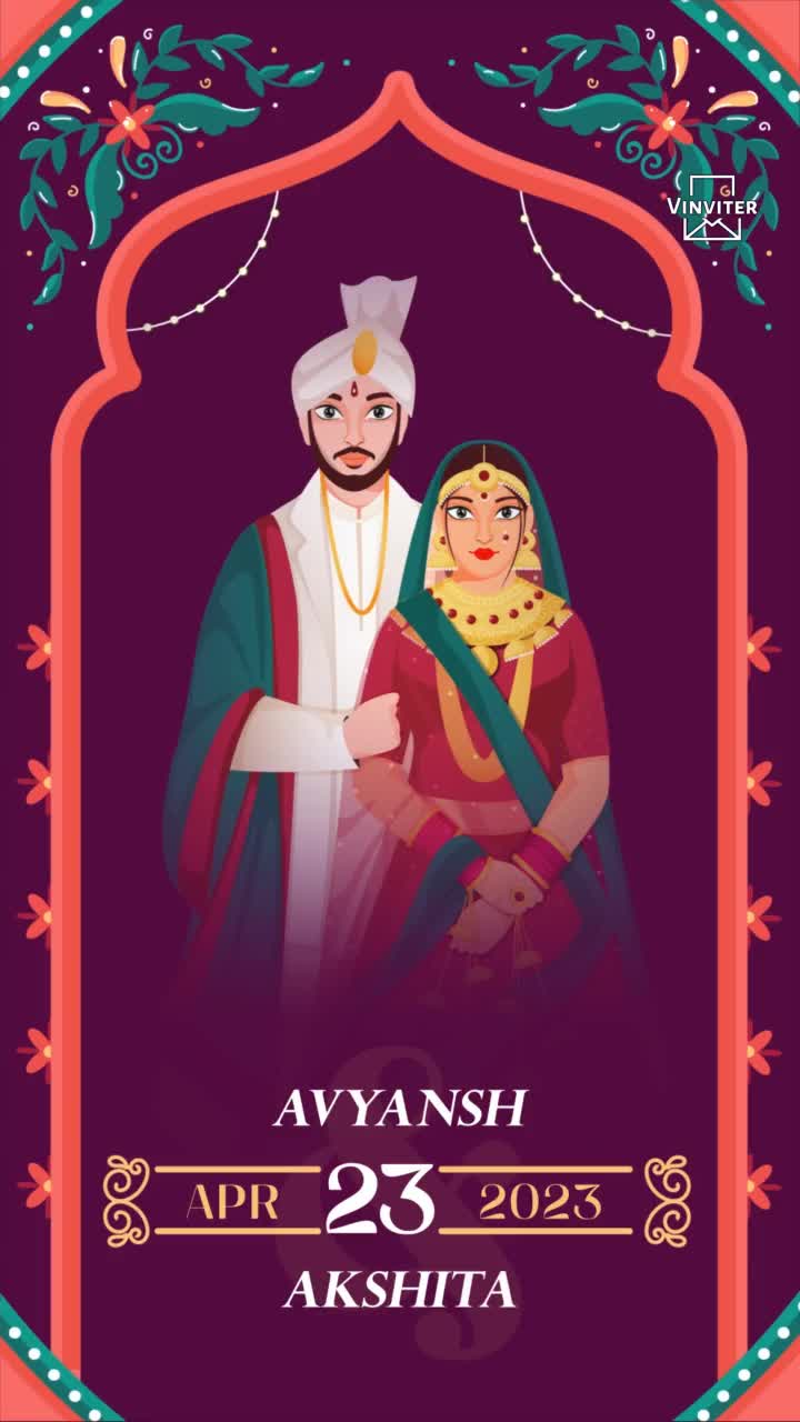 wedding invitation with caricature_1214