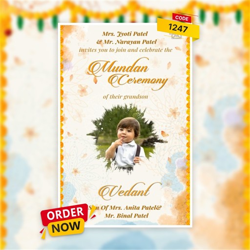 Mundan Ceremony invitation frame 5
