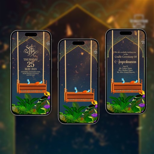 Cradle Cermony invitation frame 3