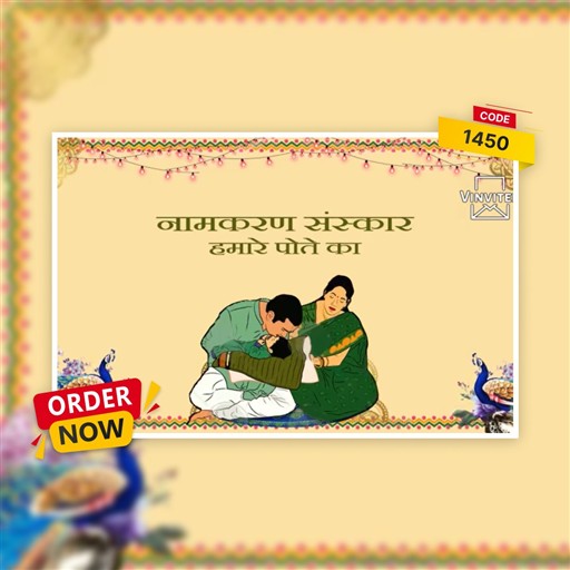 Naming ceremony in hindi invitation frame 5