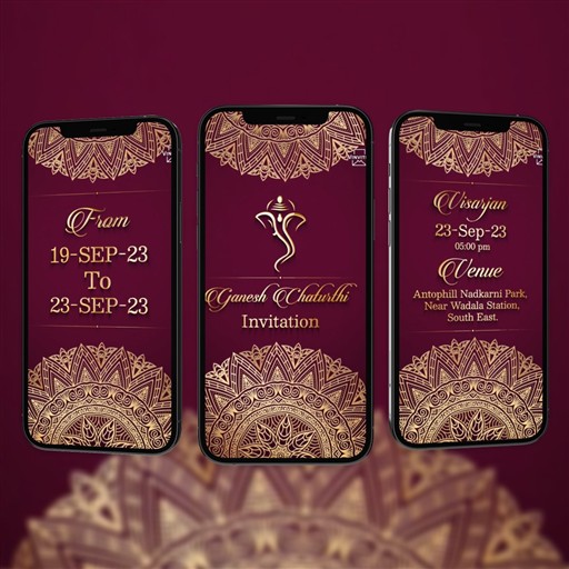 Ganesh Chaturthi invitation frame 3
