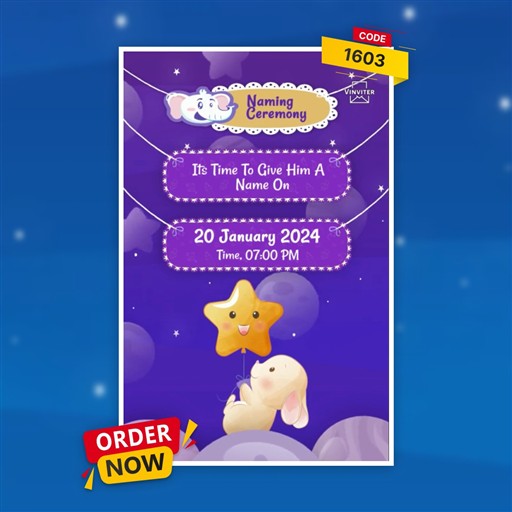 Naming Ceremony invitation frame 6