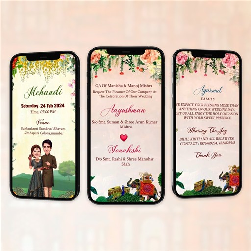 Wedding Invitation Walking invitation frame 3